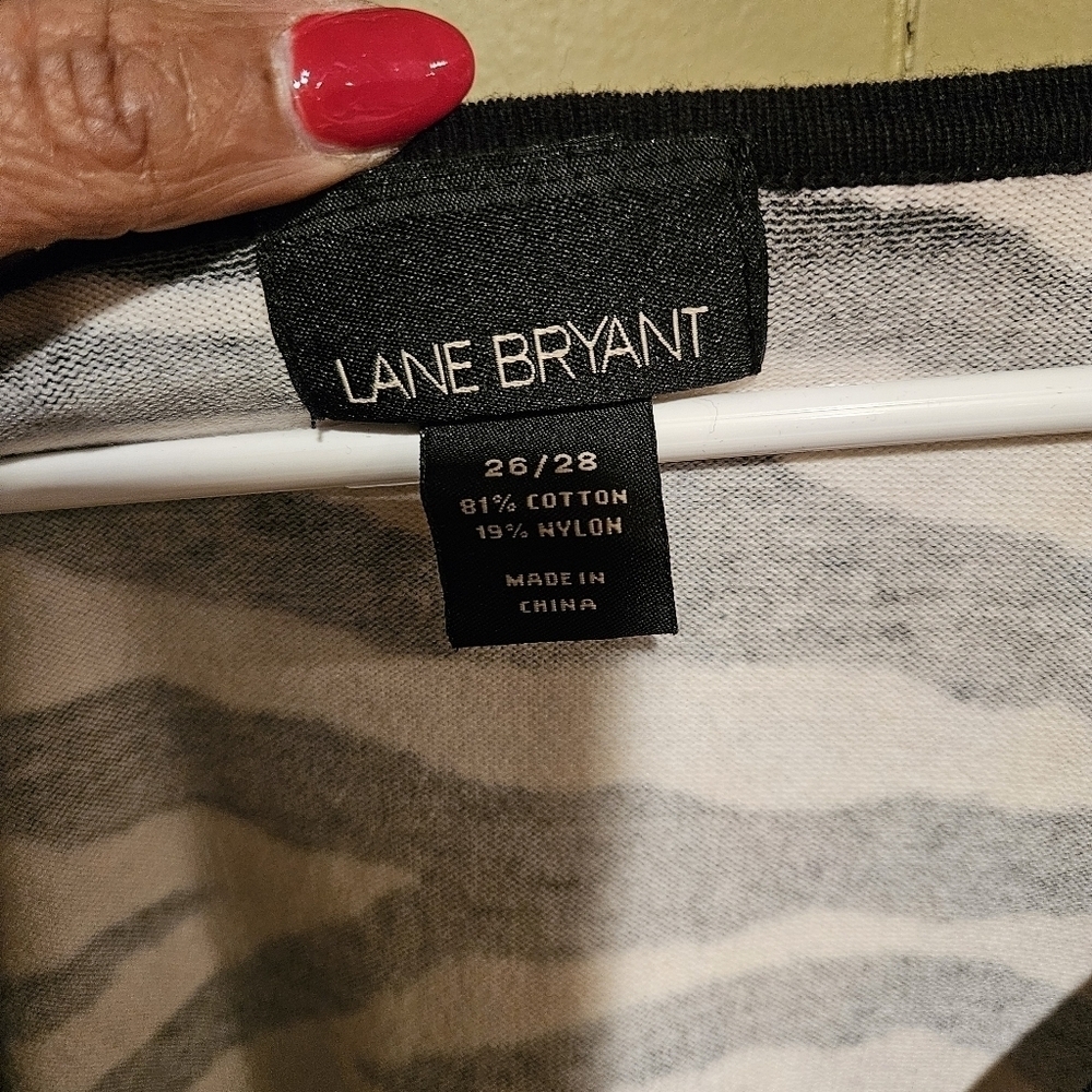 Lane Bryant Animal, Zebra Print Knit Wrap Sweater, Size 26/28, Adjustable - Picture 4 of 5